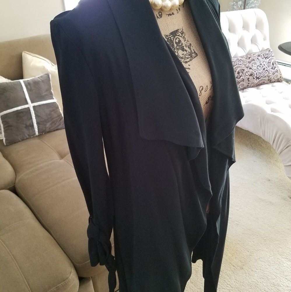 Draping Tie Belt Long Coat - Picture 4 of 8